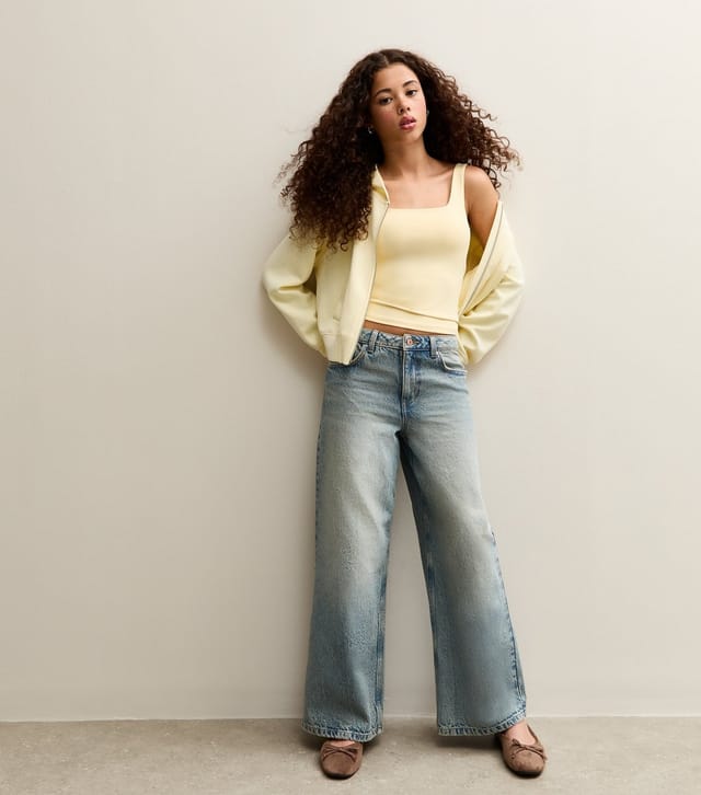 New Look Light Yellow Slinky Square Neck Vest Top New Look - 3