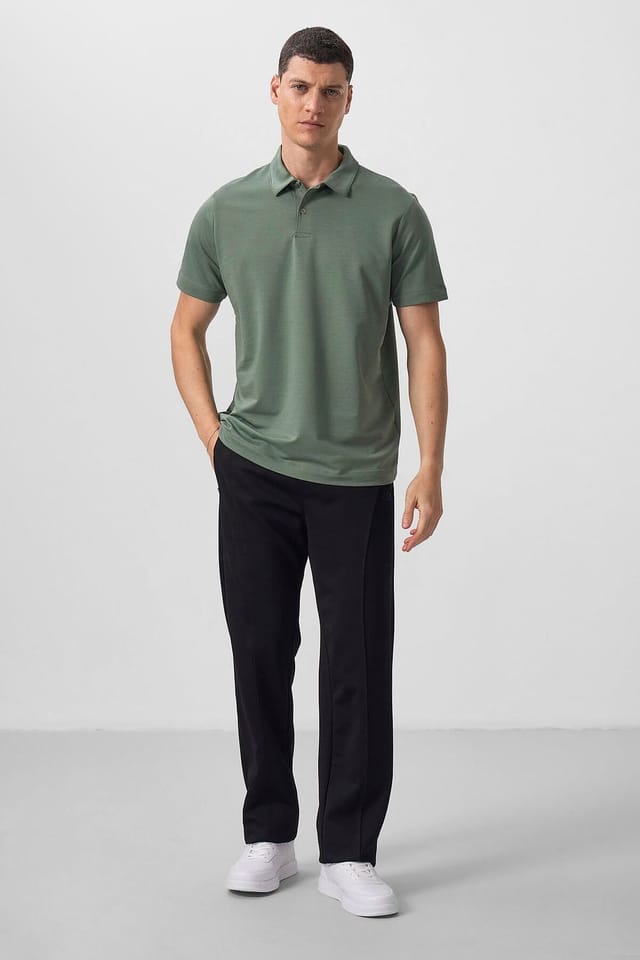 Tommy Life Tommy Life Men's Cotton Elastane Polo T-Shirt in Green - 2