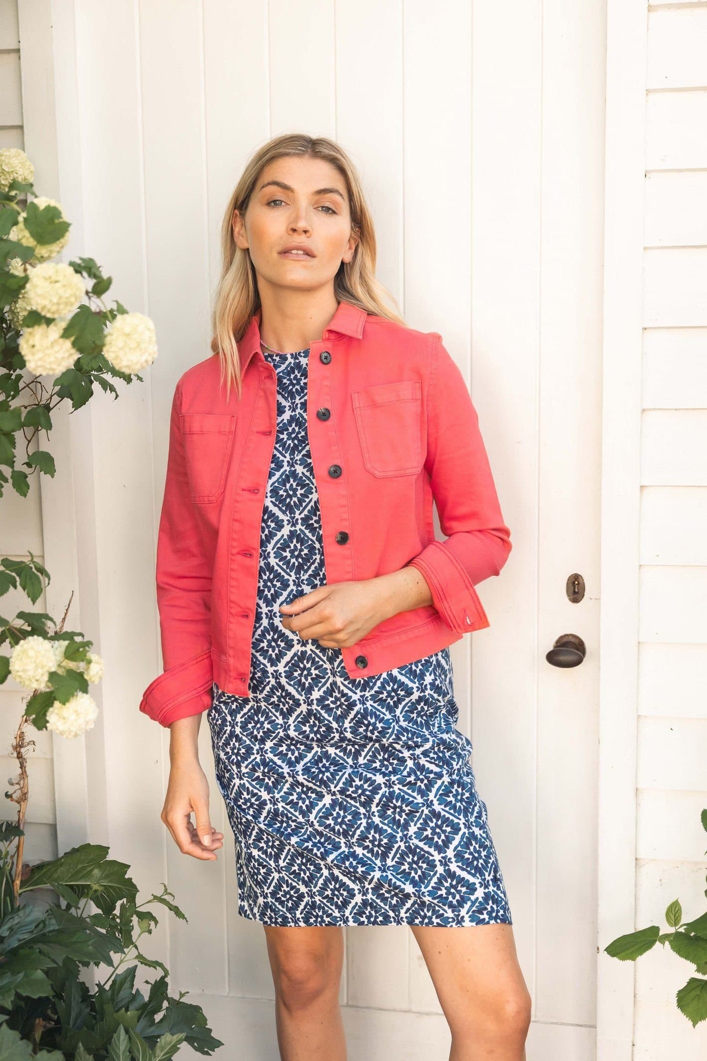 Weird Fish Weird Fish Women's Rosanna Canvas Jacket in Coral