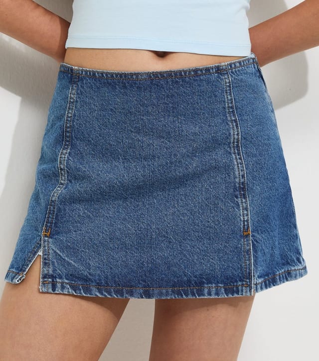 New Look Girls' Blue Cotton Denim Skort New Look - 2