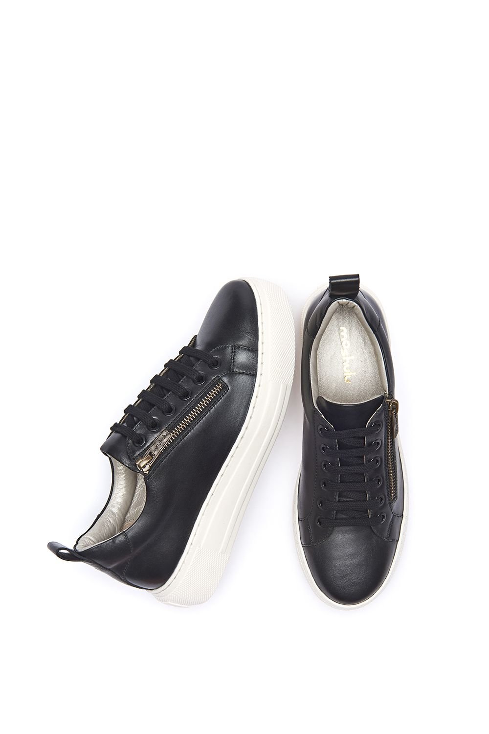 Moshulu Moshulu Women's 'Dawlish' Flatform Zip Trainers in Black - 2