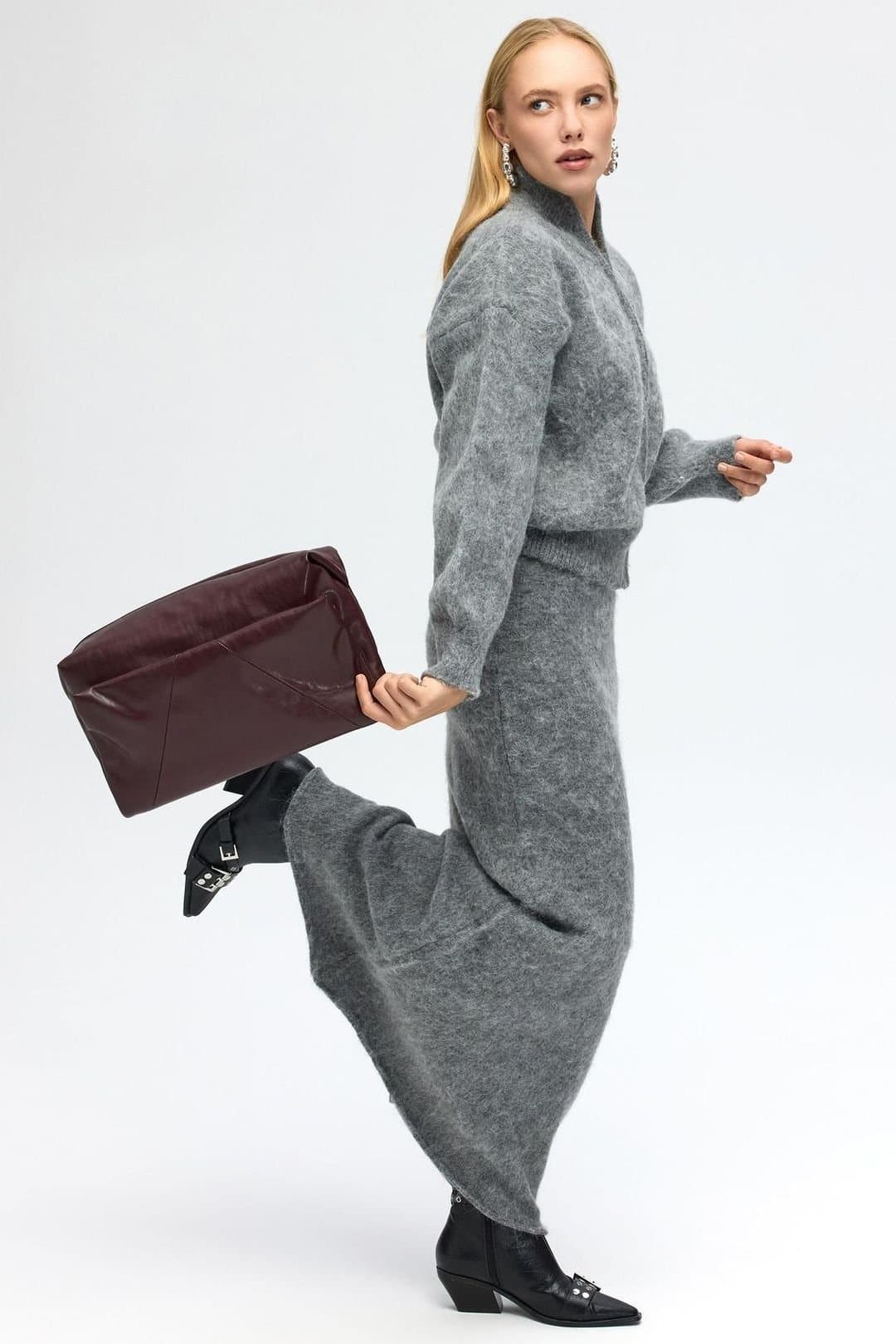 MAI STUDIOS CO. MAI STUDIOS CO. Women's Nivra Knit Maxi Skirt in Grey
