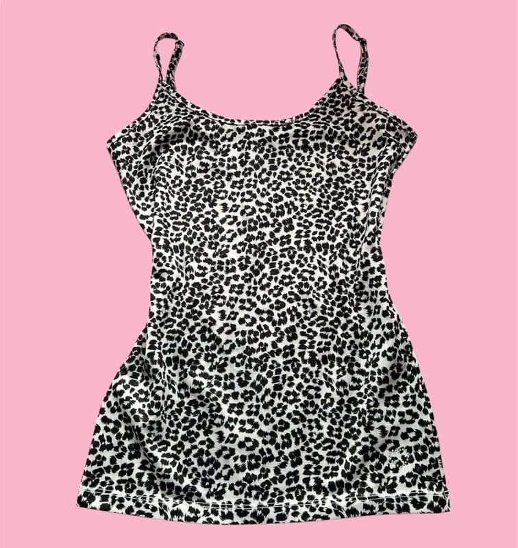 Jane Norman Black & White Leopard Print Cami Top