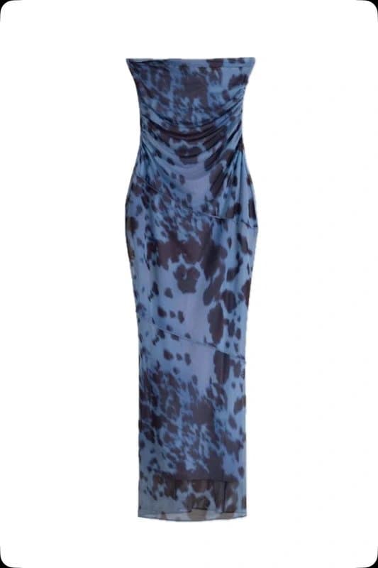 Bershka Bershka Tulle Blue Bandeau dress