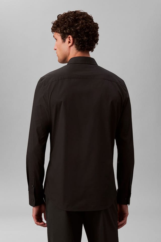 Calvin Klein Calvin Klein Men's LS Solid Stretch Slim Shirt Black - 2