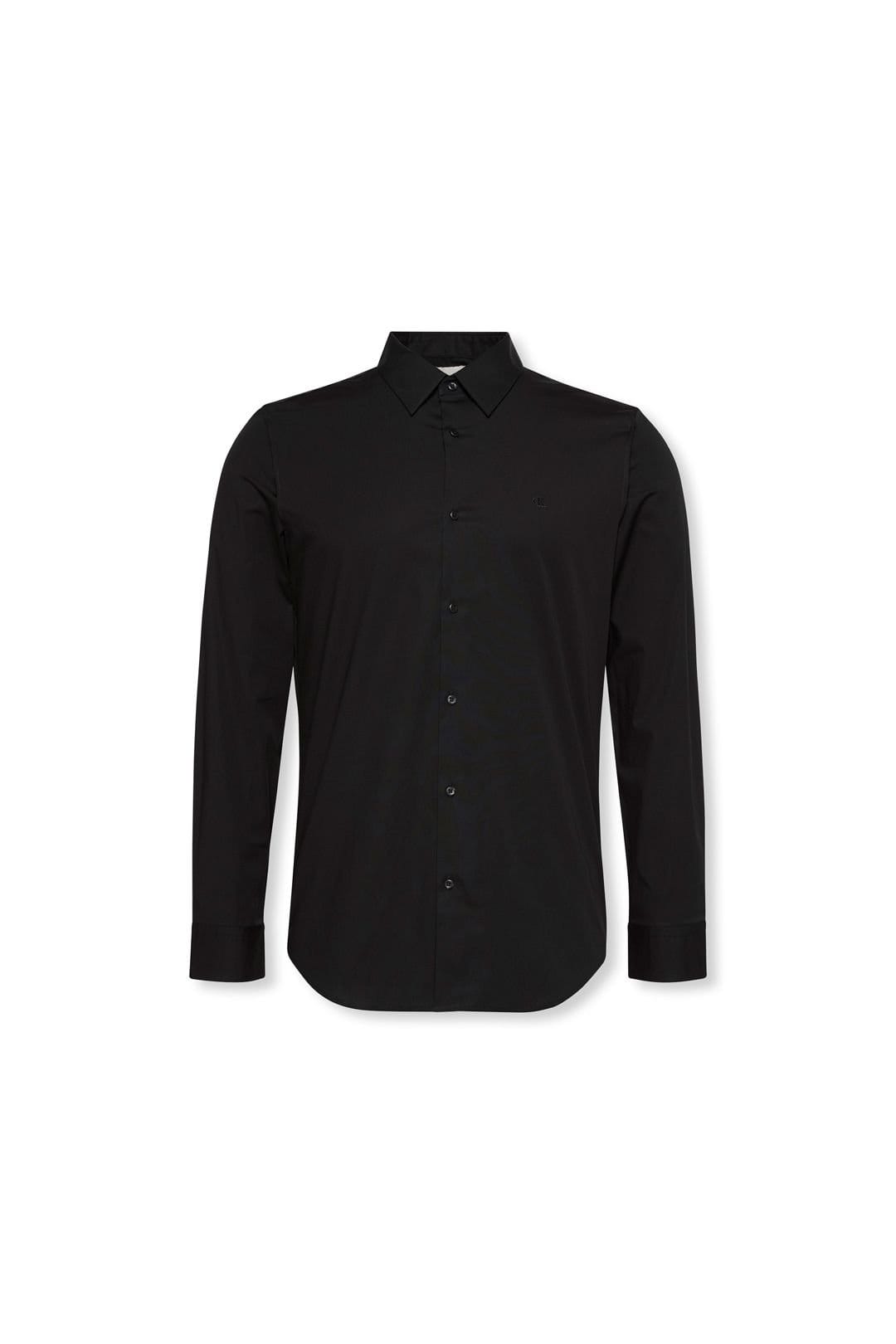 Calvin Klein Calvin Klein Men's LS Solid Stretch Slim Shirt Black - 4