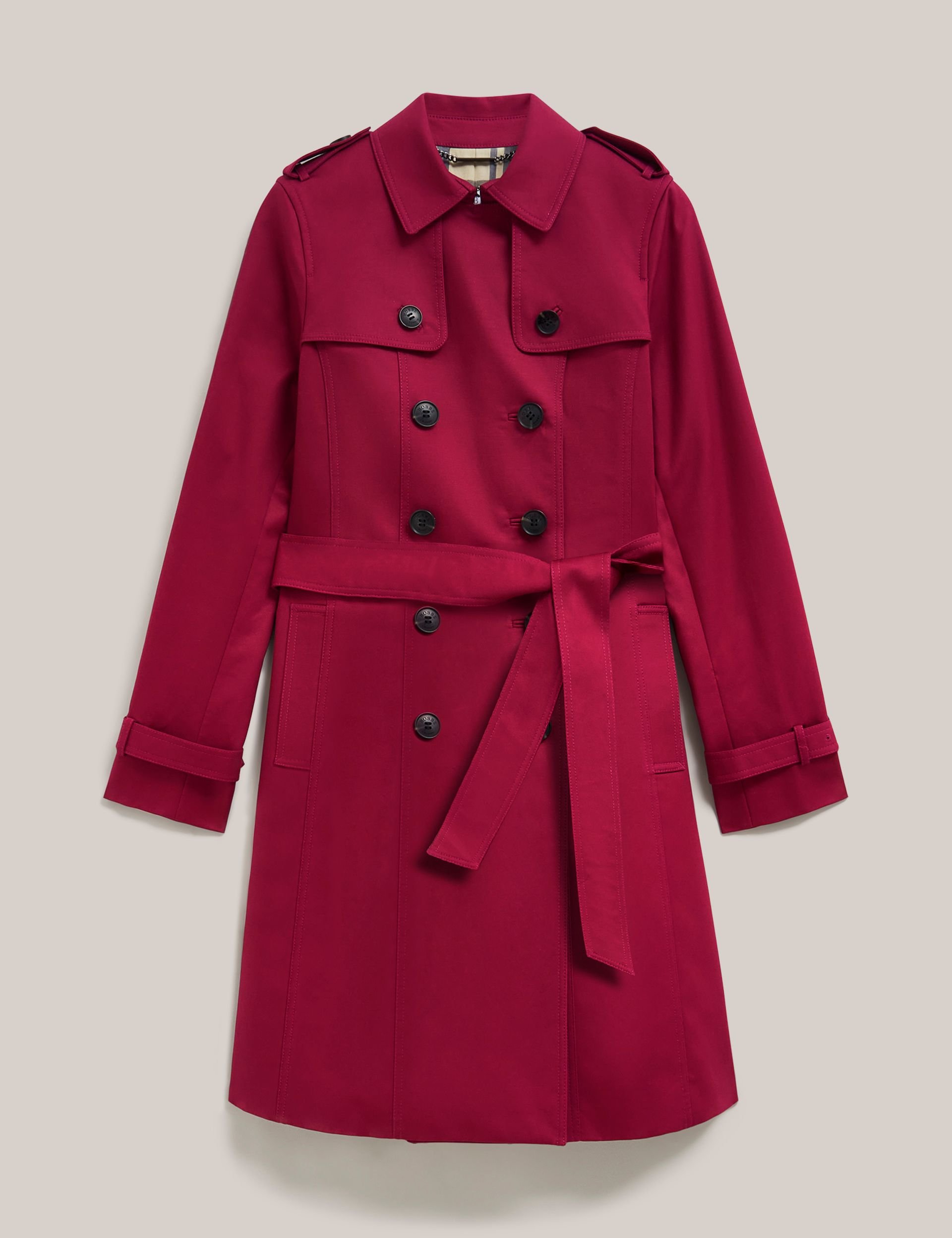 Hobbs London Hobbs London Women's Skylar Belted Trench Coat in Cerise - 2