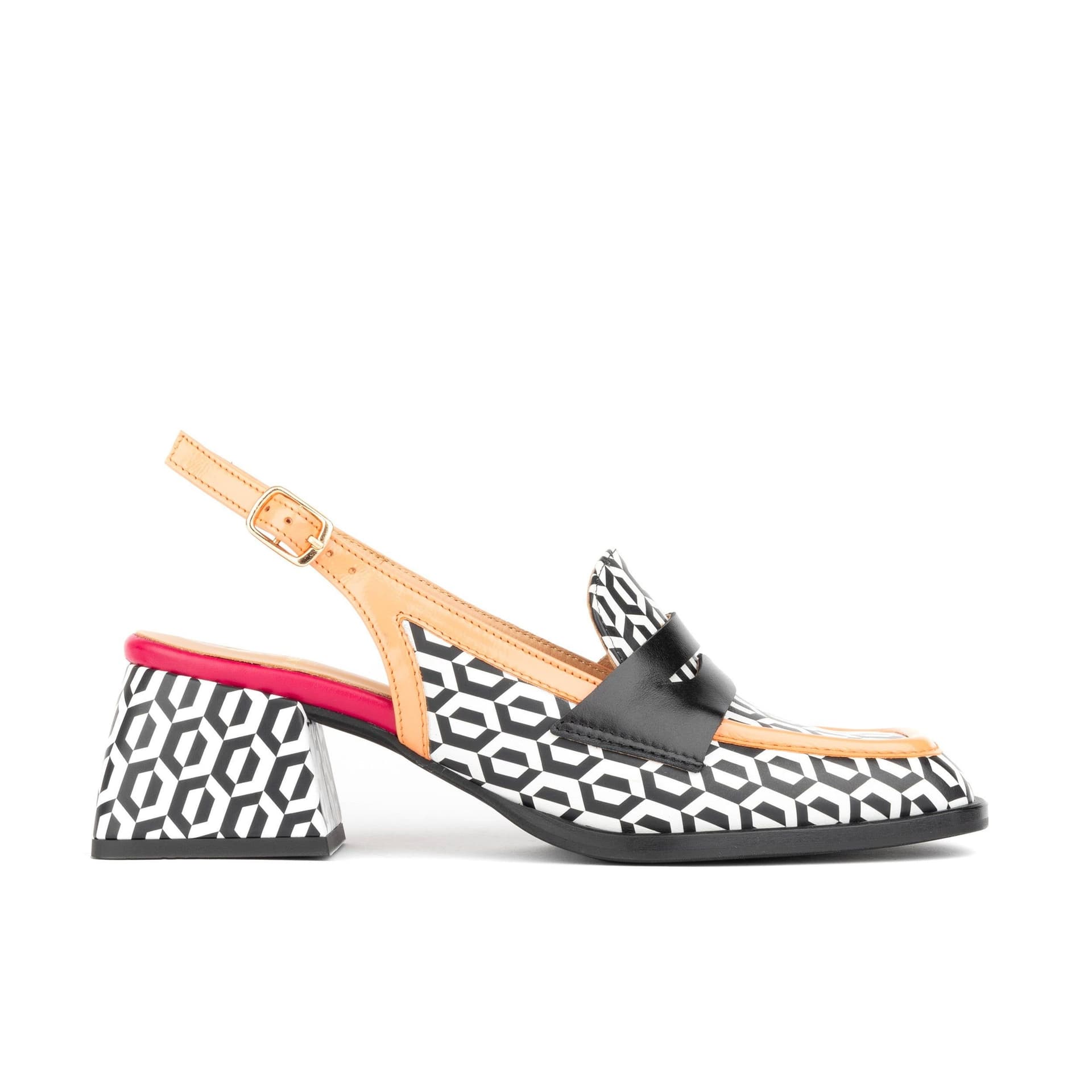 Embassy London Embassy London Women's Diana - Peach & Hexa Print