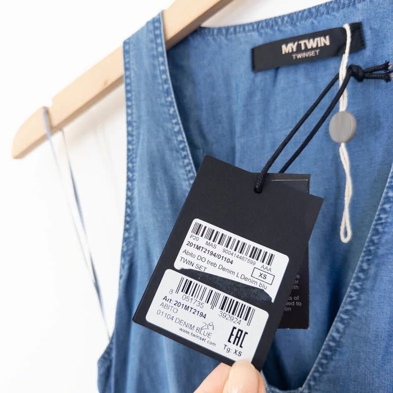 Twinset Twinset Lyocell Denim Midi Shirt Dress Size XS UK 8 NEW Maxi Button Through