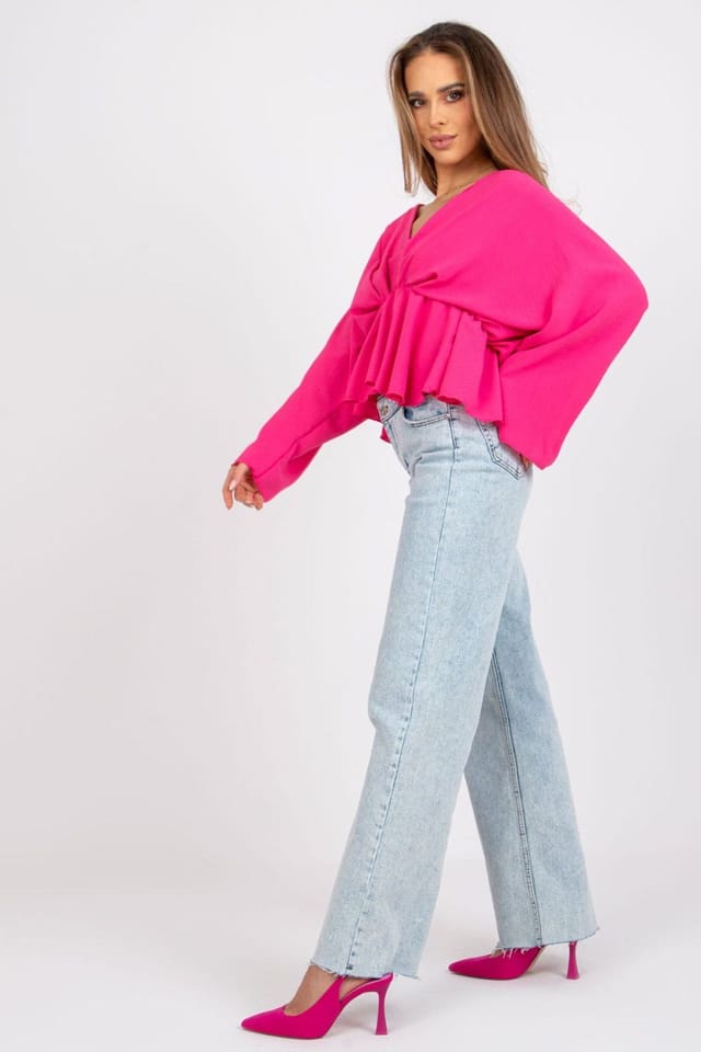 Love Lace Love Lace Women's Phenomenal Loose Fit Wide Sleeve Blouse in Pink - 2