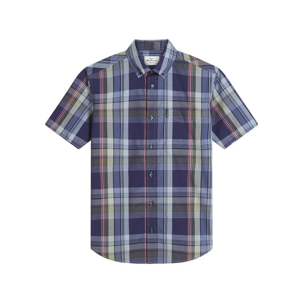 Ben Sherman Ben Sherman Men's Block Check Shirt in Dark Blue