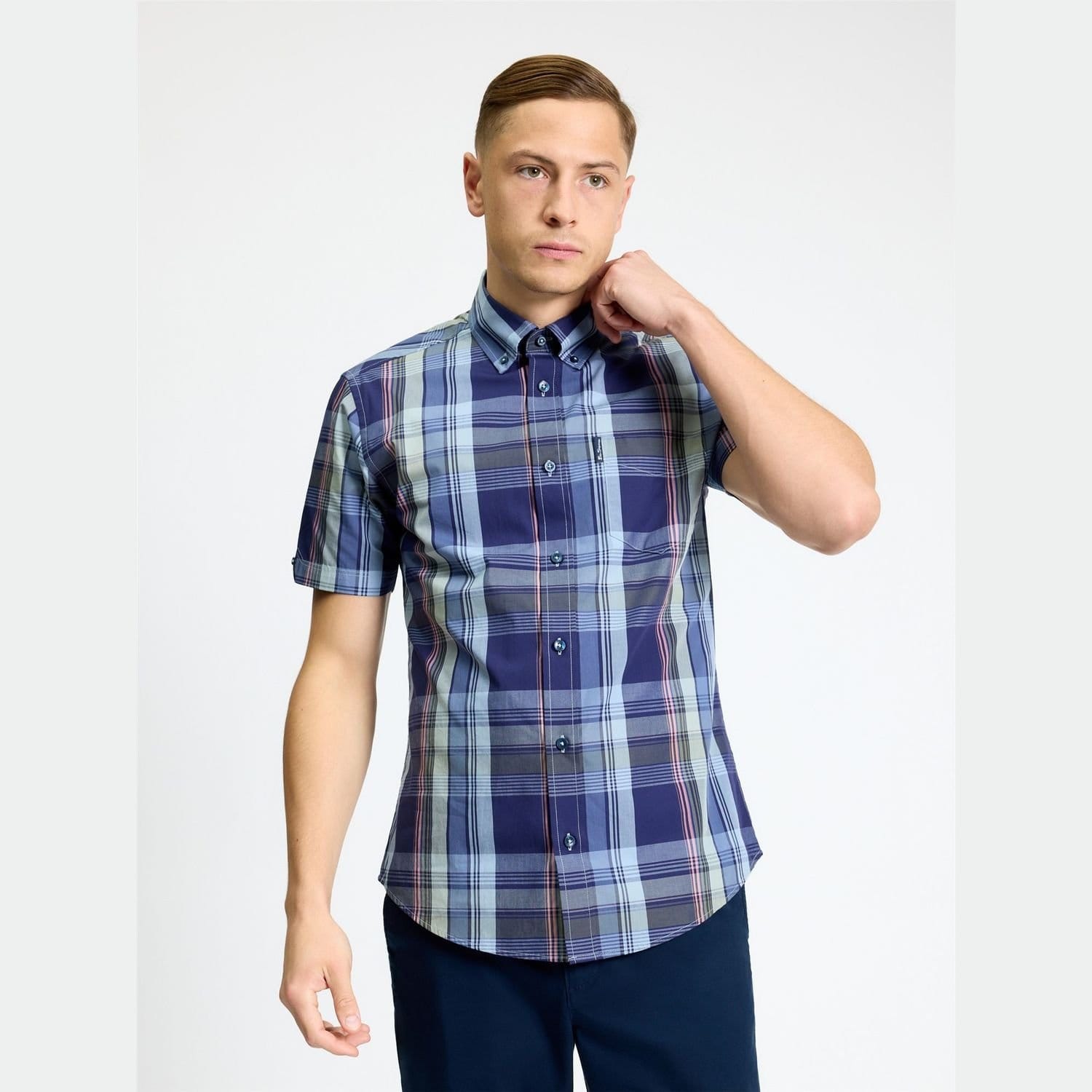 Ben Sherman Ben Sherman Men's Block Check Shirt in Dark Blue - 4