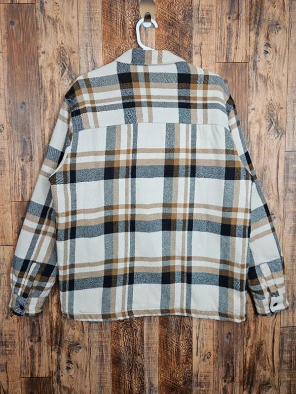 H&M H&M - Men’s Padded Quilted Shacket - Beige Tan Black Check - M