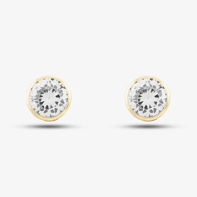 T.H.Baker T.H.Baker Women's 9ct Yellow Gold Cubic Zirconia Round Stud Earrings 1577529 - 3