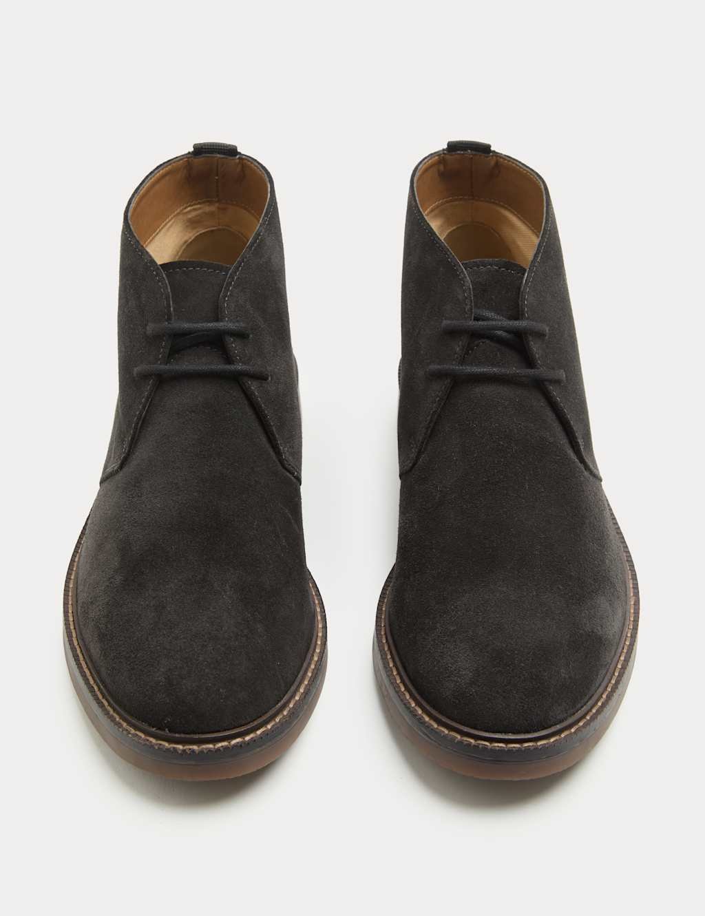 Marks & Spencer M&S Suede Gum Sole Chukka Boots Dark Charcoal - 1