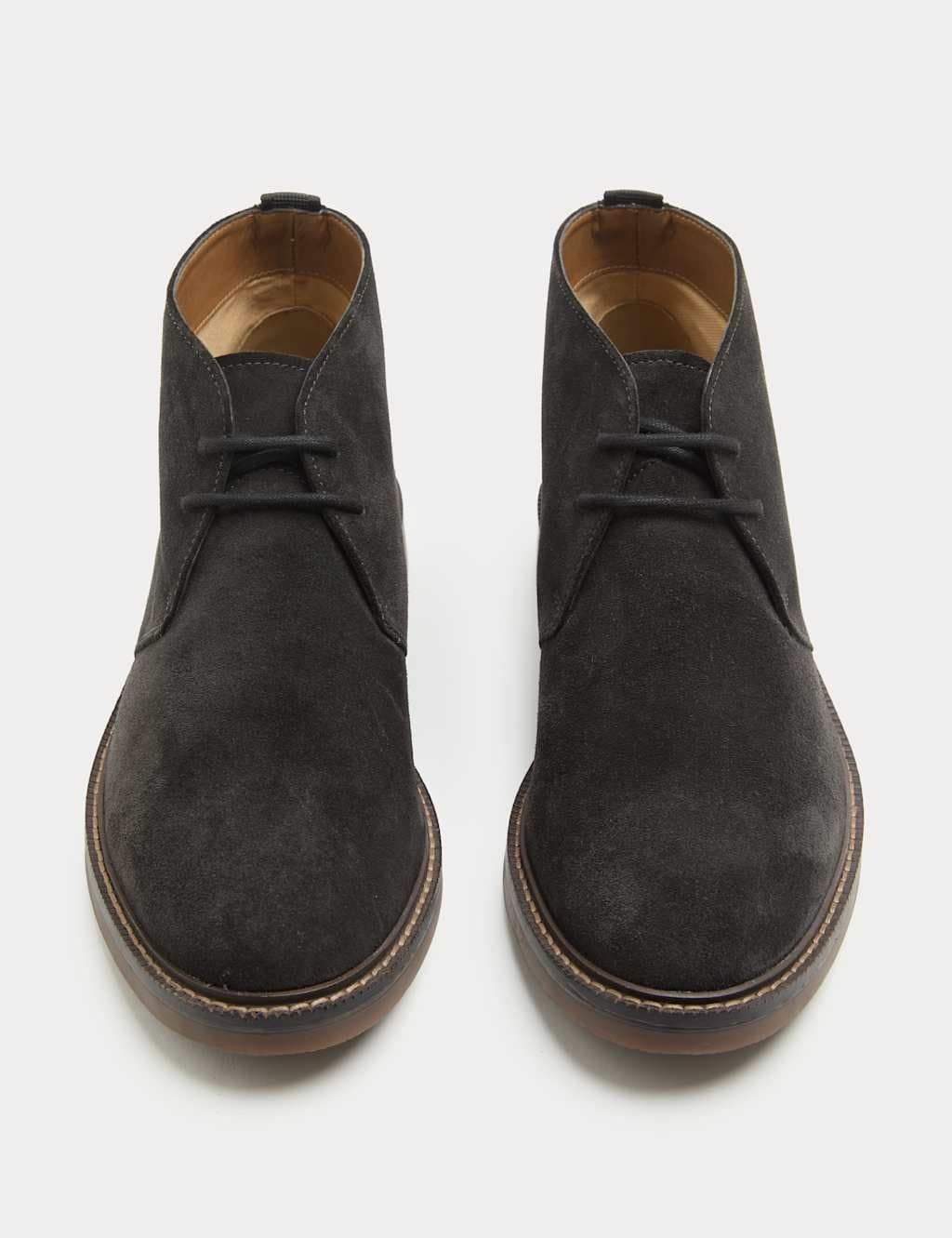 Marks & Spencer M&S Suede Chukka Boots in Dark Charcoal