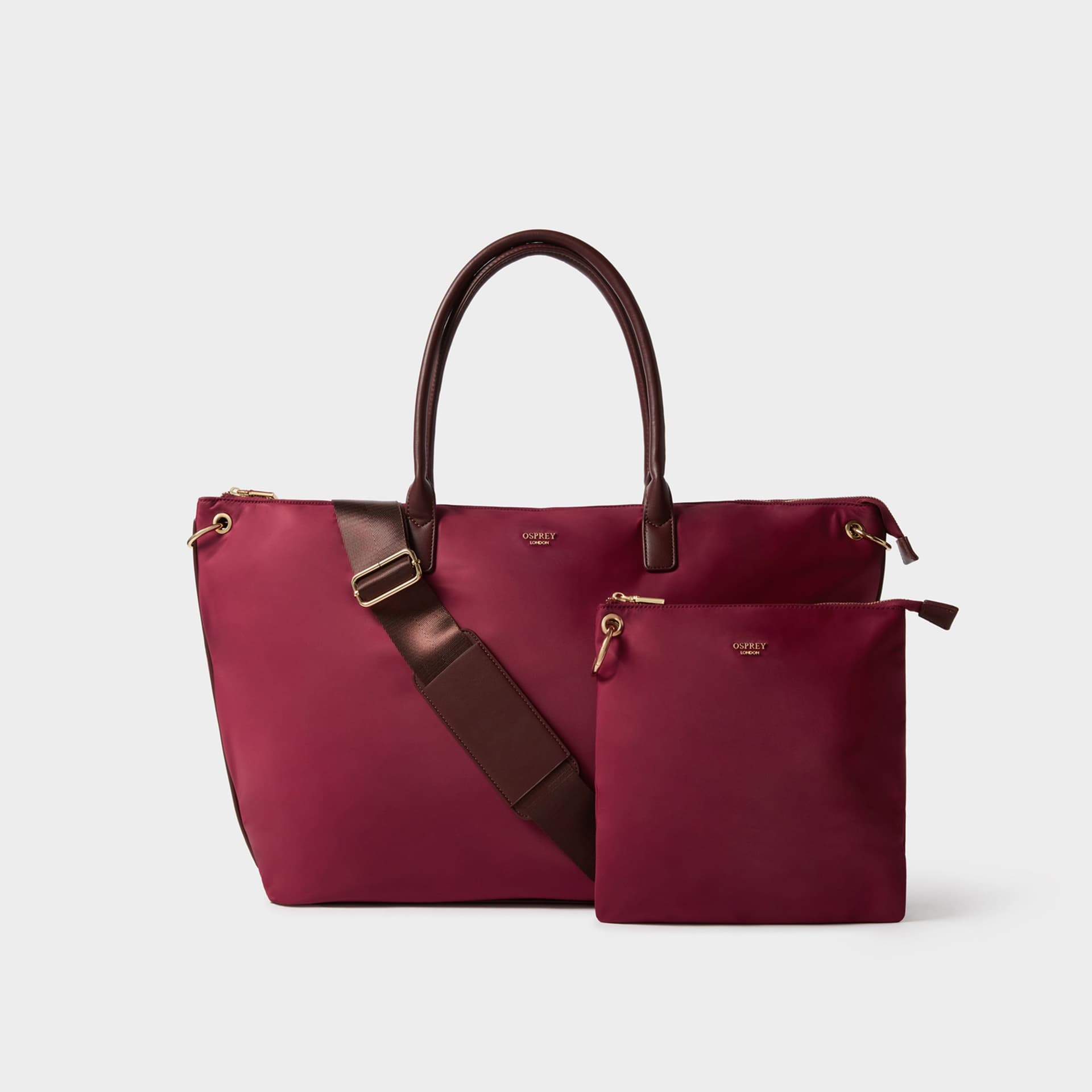 OSPREY LONDON OSPREY LONDON Women's The Voyage Nylon Weekender Bag in Burgundy