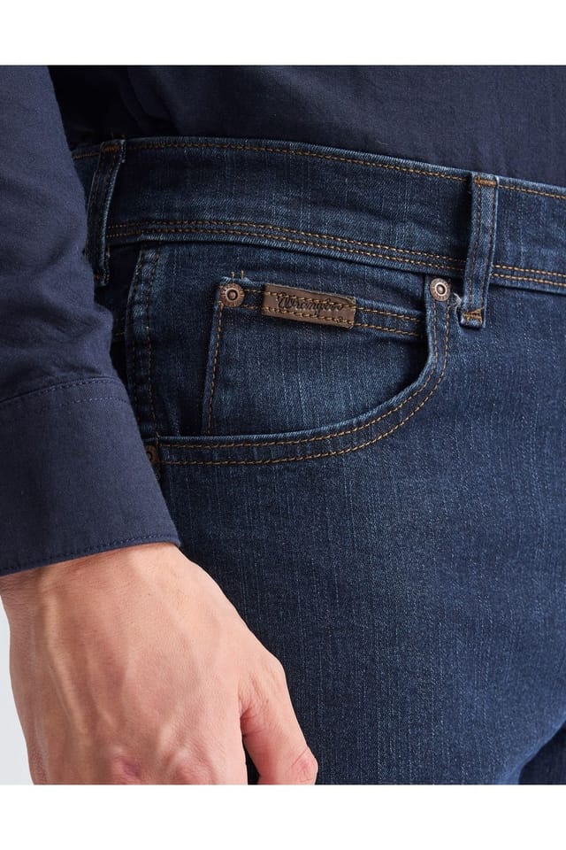 Wrangler Wrangler Men's Texas Regular Fit Jeans Blue Black in Navy - 3