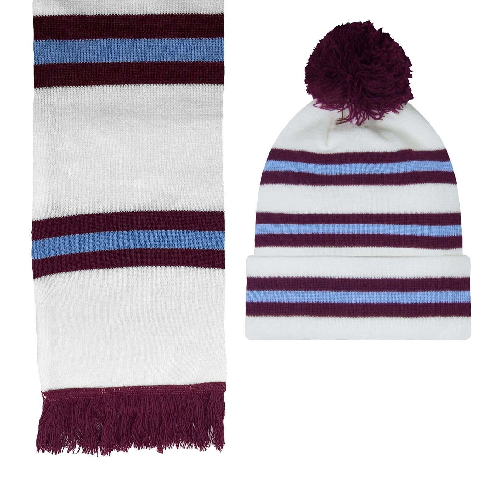 fan originals fan originals Men's Retro Hat & Scarf Set in White