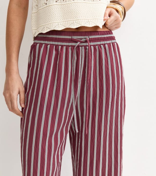 New Look Women's Red Striped Wide Leg Trousers New Look - 3