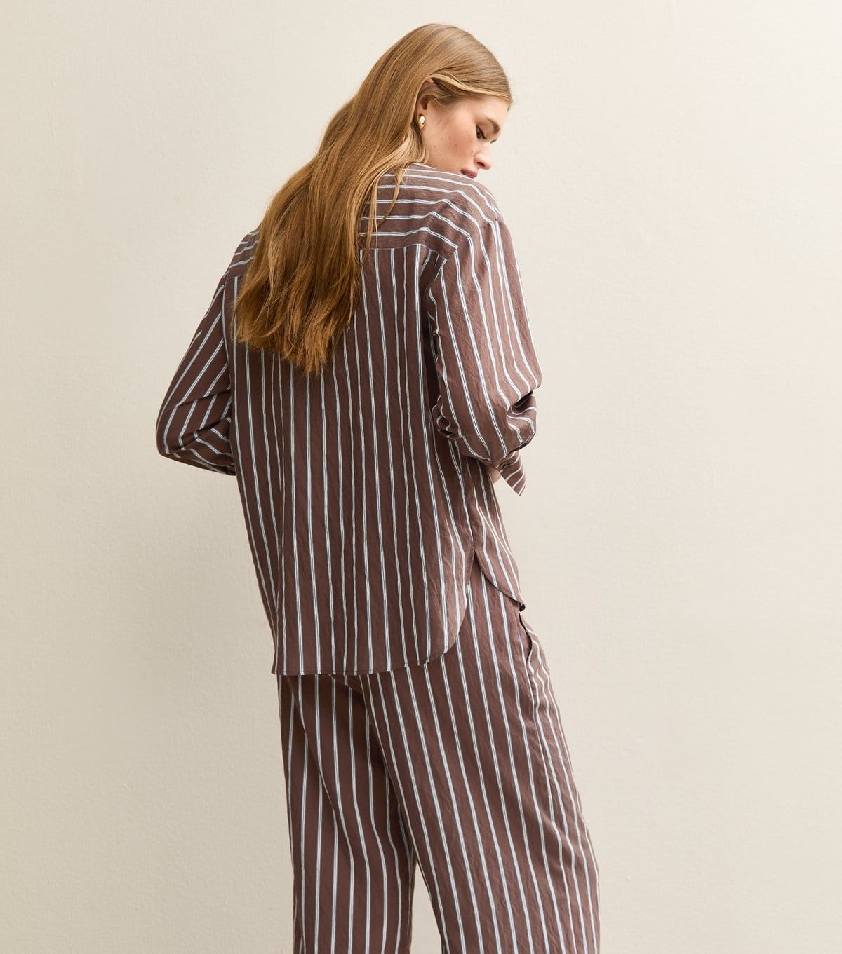 New Look Women's Brown Striped Button Up Shirt New Look - 4