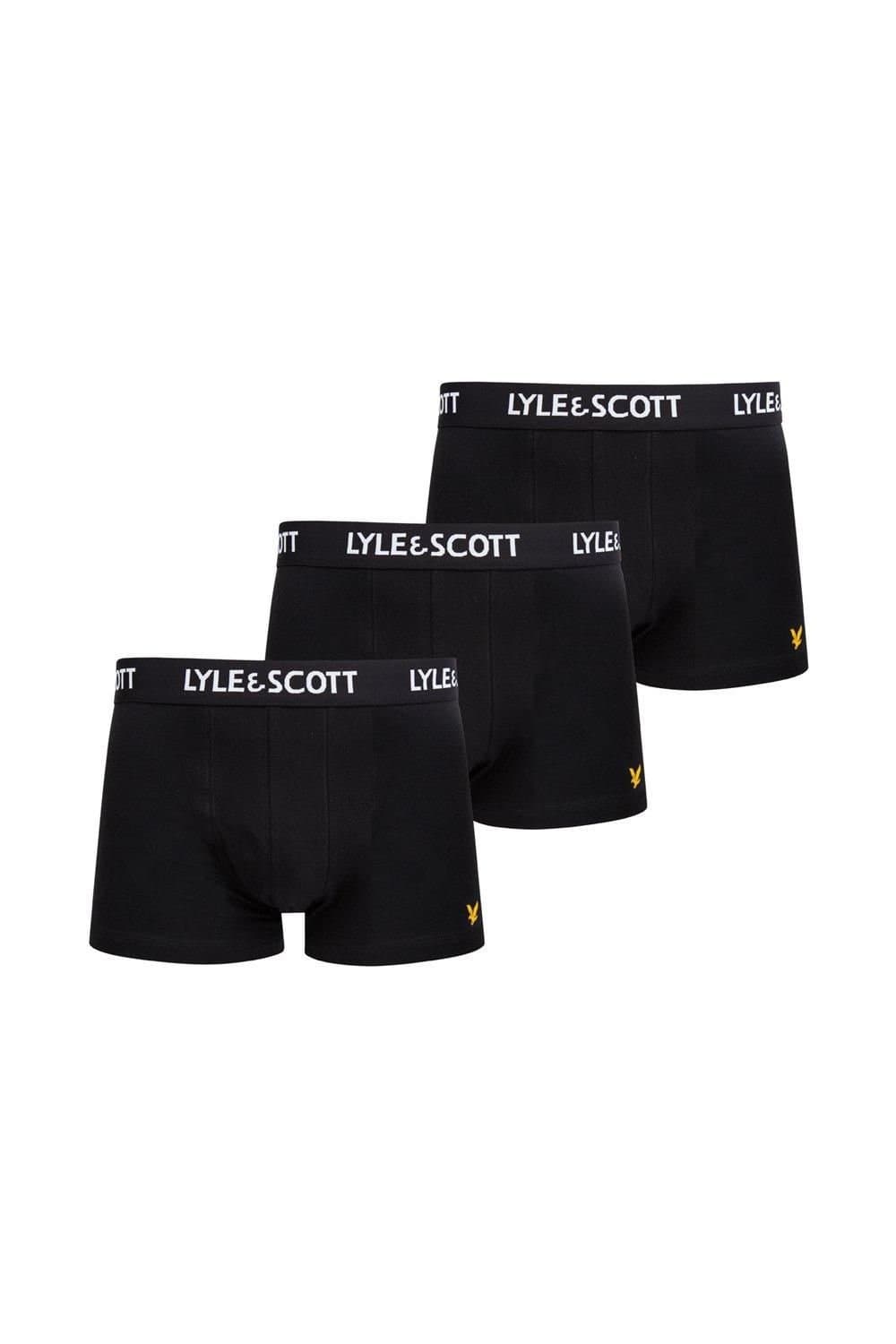 Lyle & Scott Lyle & Scott Men's Barclay 3 Pack Core Trunk Black in White