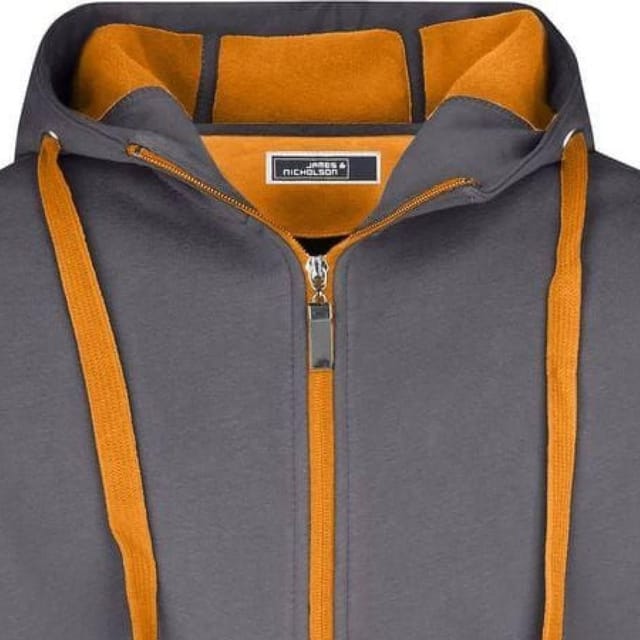 James and Nicholson James and Nicholson Men's Doubleface Full Zip Jacket in Dark Grey - 2