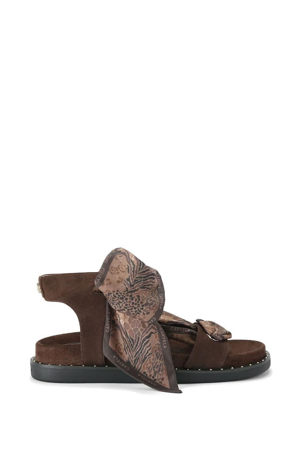 Carvela Carvela Women's 'Sorrento Scarf Sandal' Suede Sandals In Dark