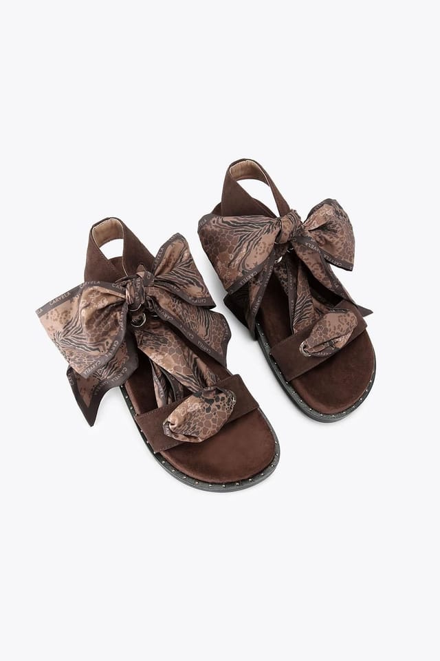 Carvela Carvela Women's 'Sorrento Scarf Sandal' Suede Sandals in Dark Brown - 2