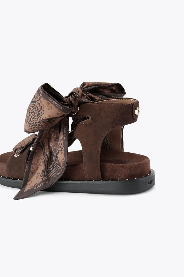 Carvela Carvela Women's 'Sorrento Scarf Sandal' Suede Sandals in Dark Brown - 3