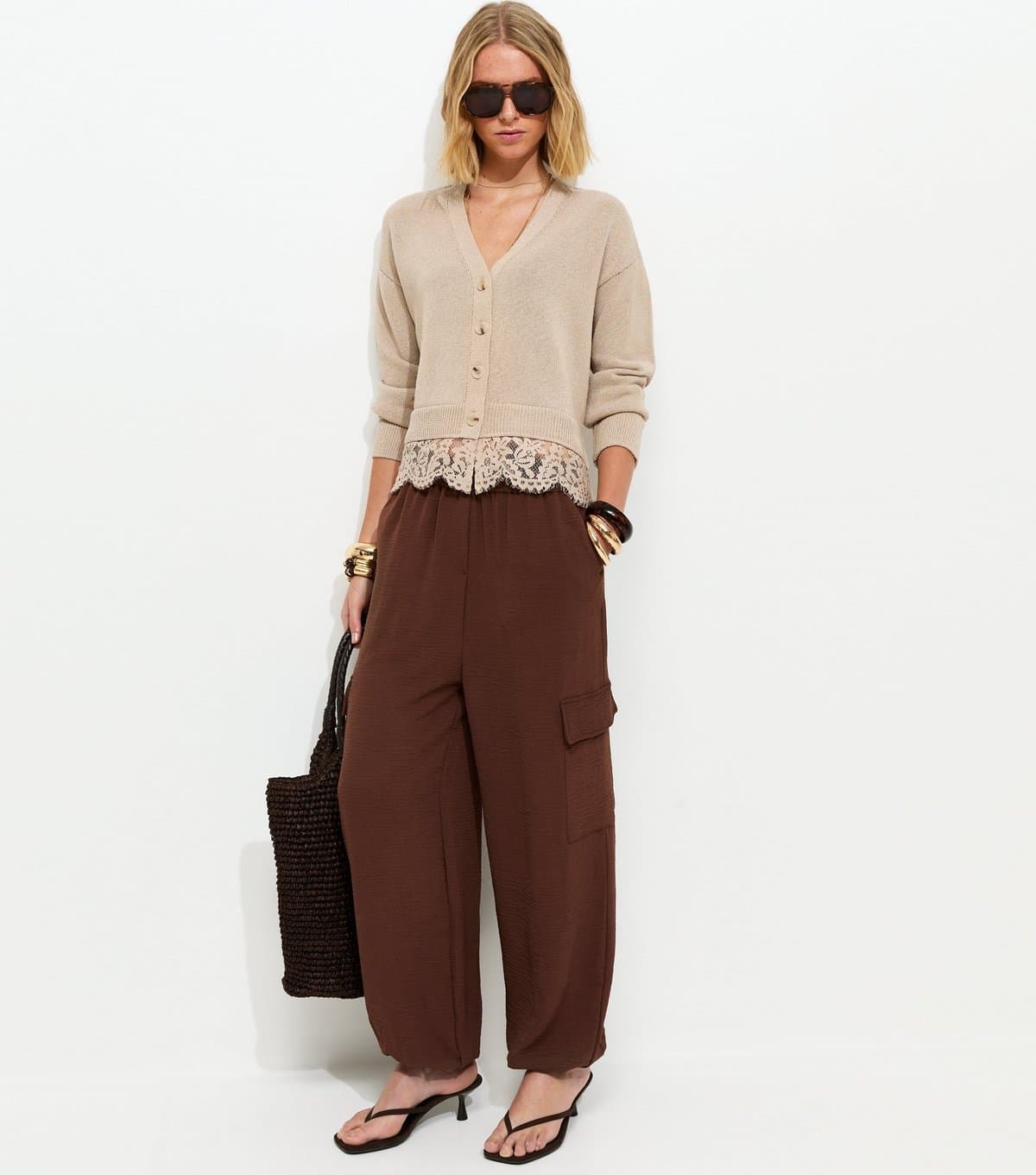 New Look New Look Dark Brown Cargo Trousers for Women