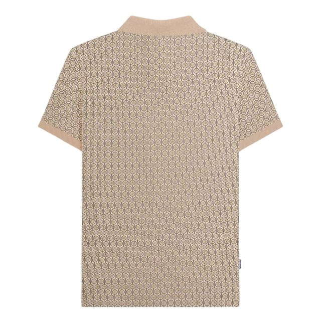 Lambretta Lambretta Men's AW24 Geometric Polo Shirt in Stone - 2