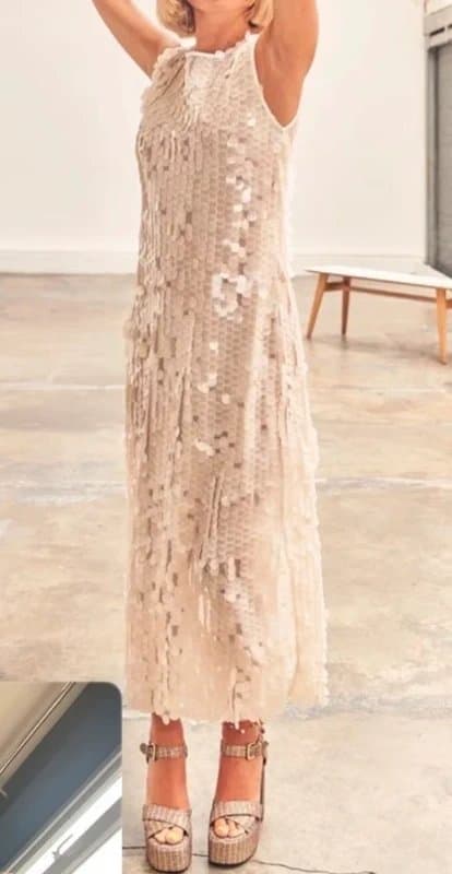 Never Fully Dressed Never Fully dressed giant sequin dress cream size 12