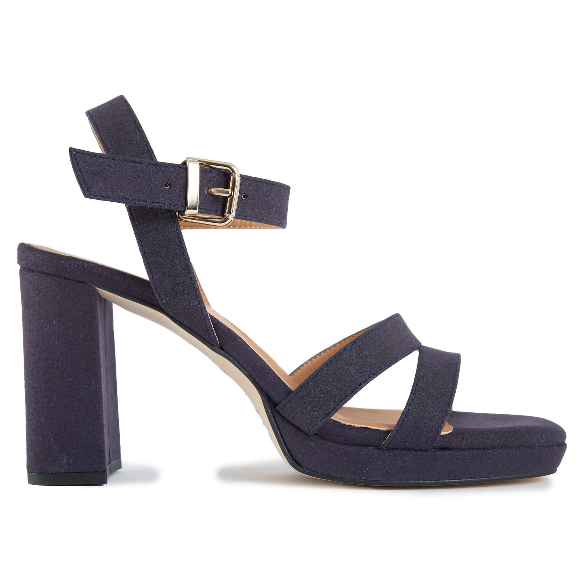 V.GAN V.GAN Blue Microfiber Platform Heel Sandals