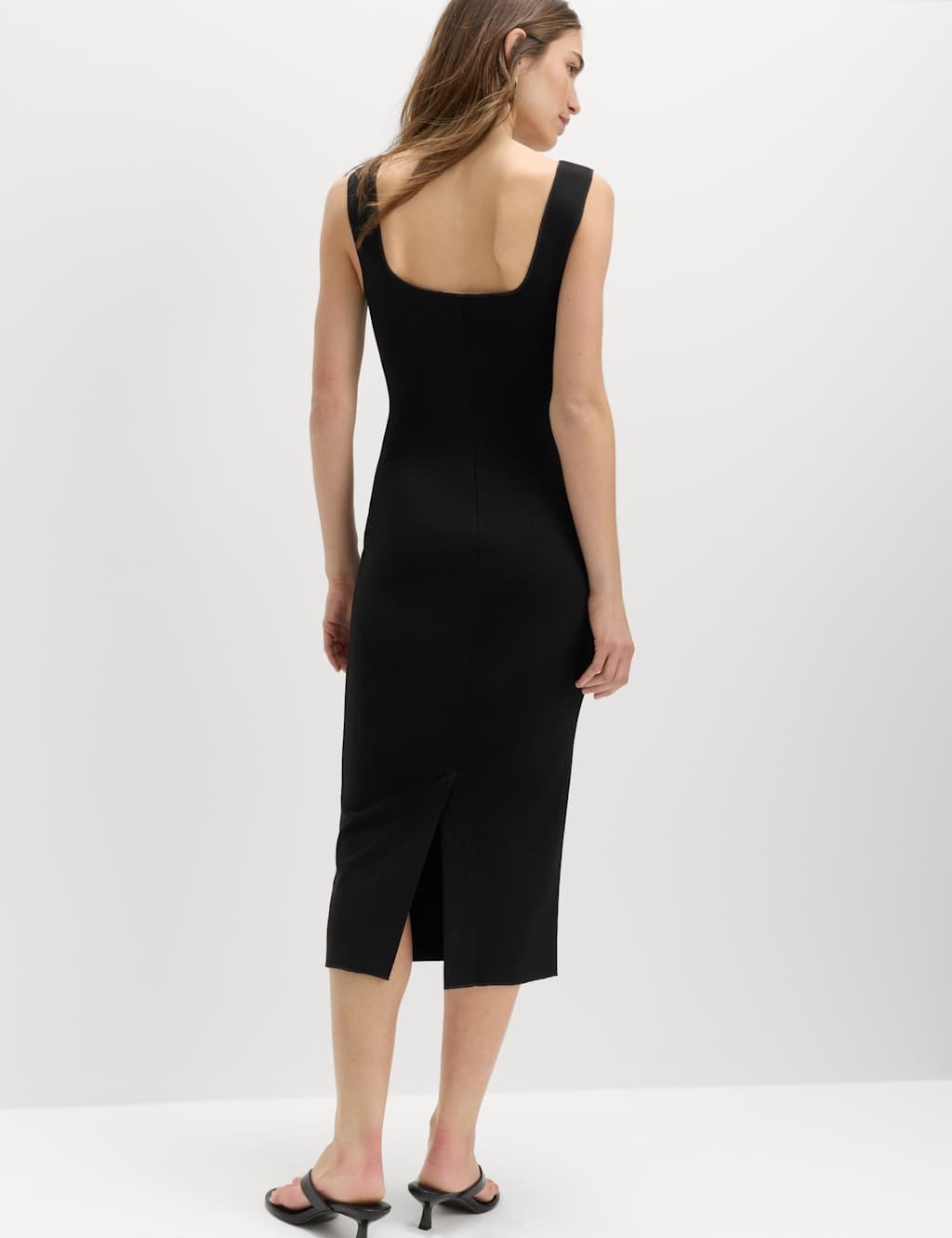 Marks & Spencer M&S Jersey Square Neck Midi Bodycon Dress Black - 2
