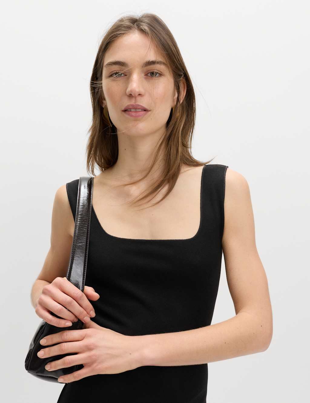 Marks & Spencer M&S Jersey Square Neck Midi Bodycon Dress Black - 3