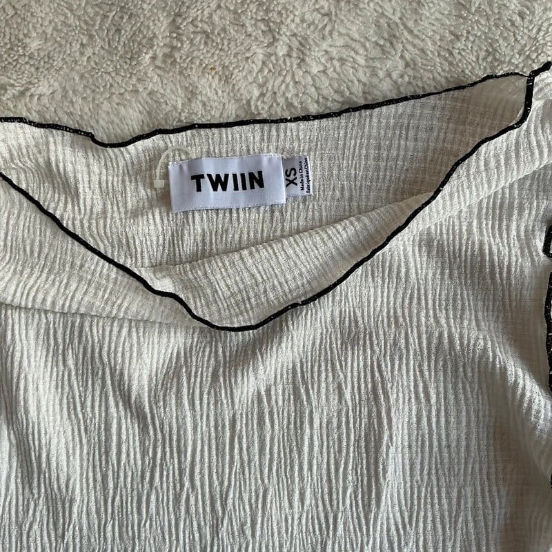 ASOS White Ruched Flared Long Sleeve Top