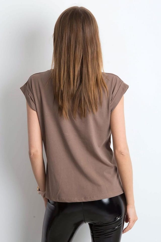 Love Lace Love Lace Women's Everyday Straight Cut Round Neck T-Shirt in Brown - 3