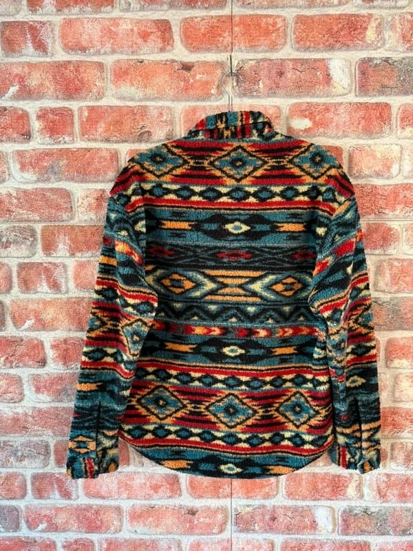 ASOS Multicoloured Aztec Print Buttoned Fleece Jacket