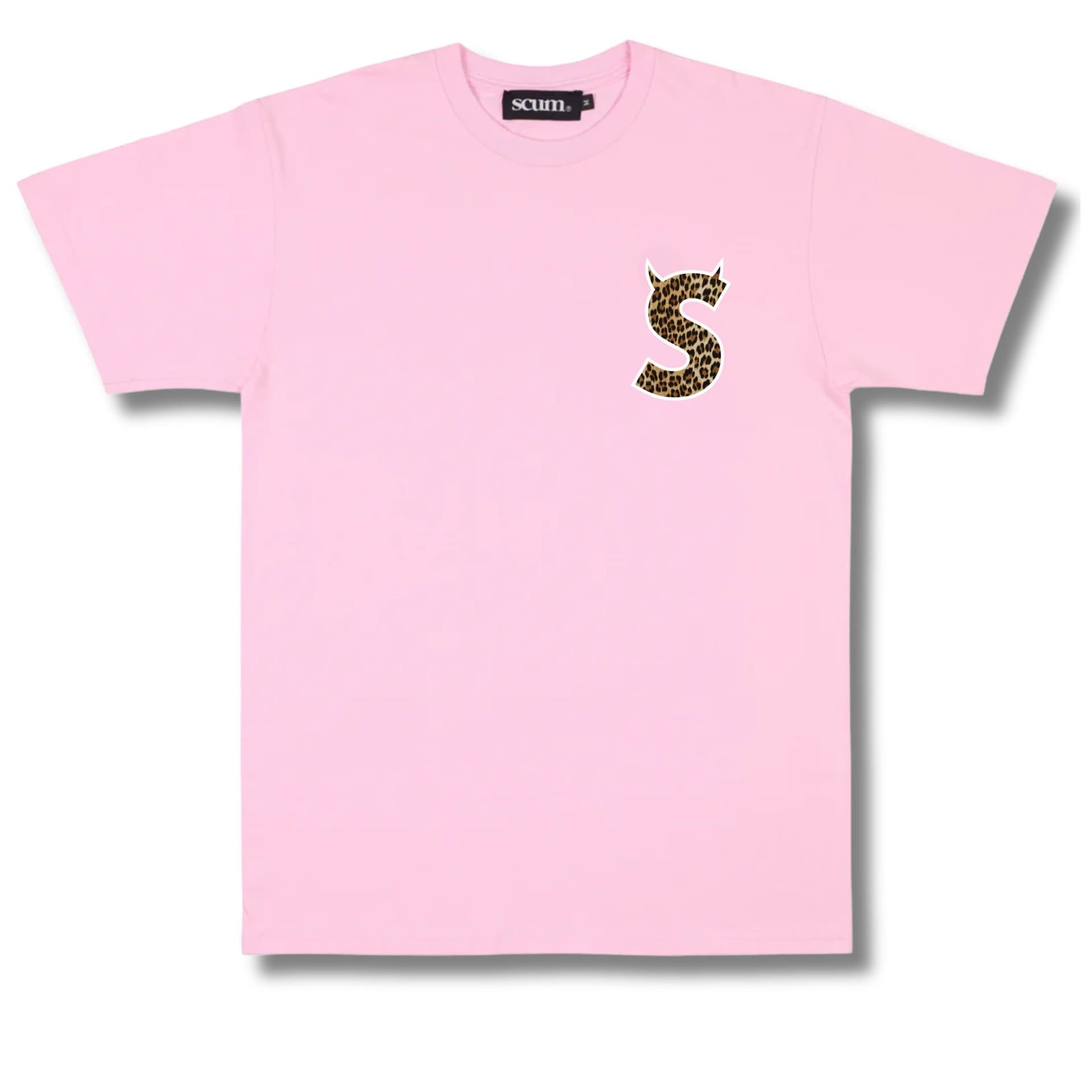 Scum Scum Men's S Diablo Leopard Print T-Shirt in Pink