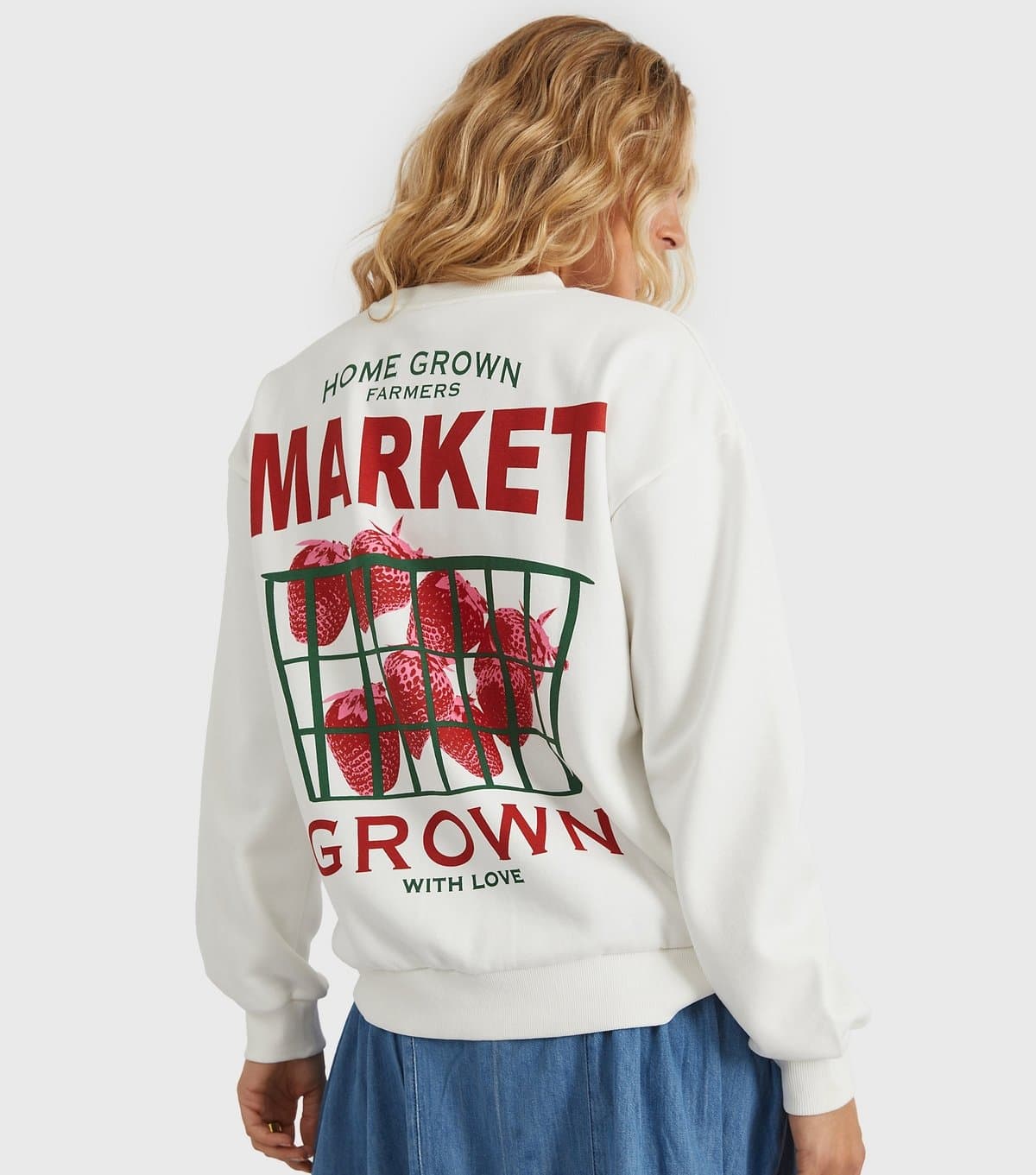 Custard Women's Clothing White Grown With Love Sweatshirt Custard New Look