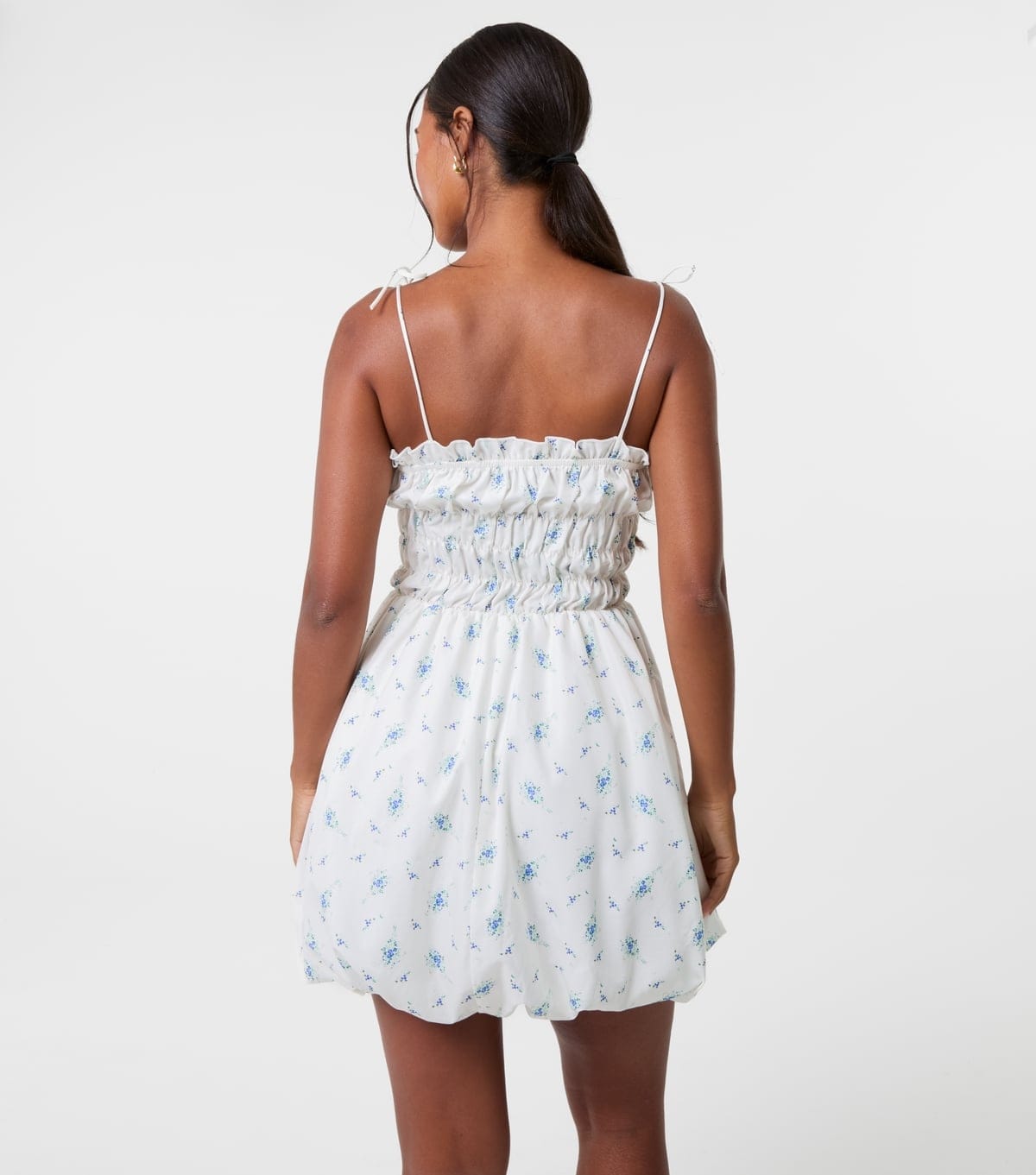 Pink Vanilla Women's White Floral Print Puffball Mini Dress Pink Vanilla New Look - 4