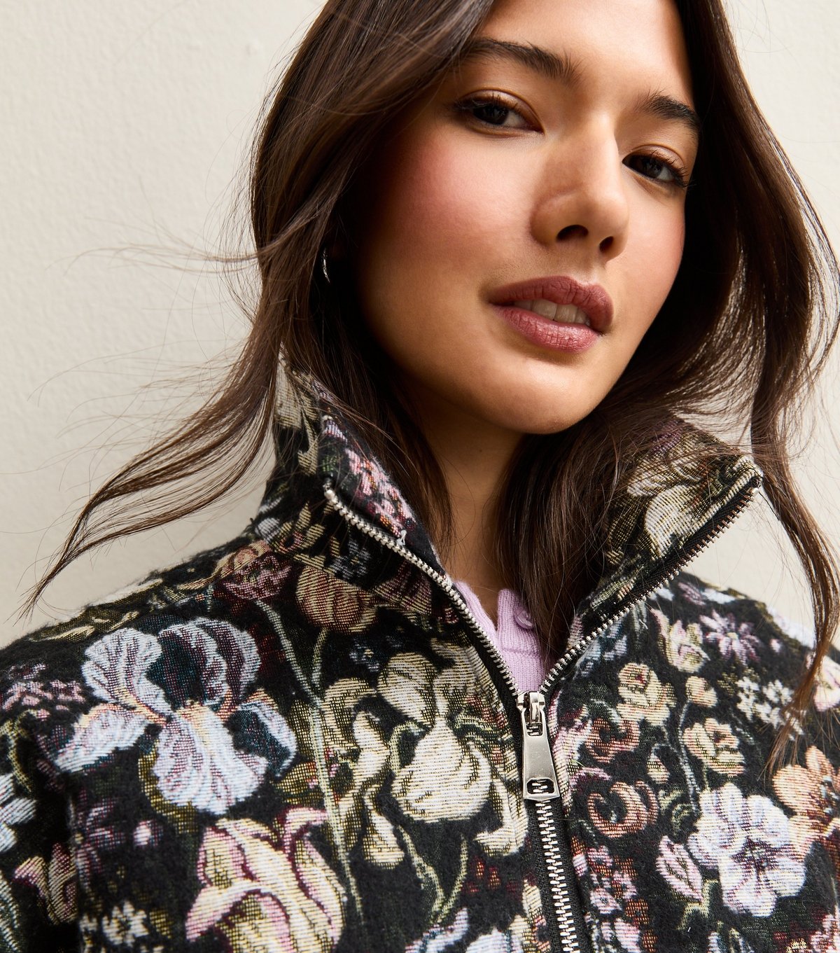 Gini London Women's Black Floral Jacquard Jacket Gini London New Look - 1