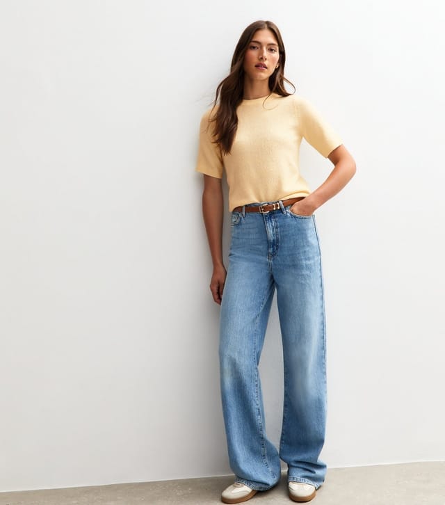 New Look Women's Light Yellow Short Sleeve Midweight Knit T-Shirt New Look - 3