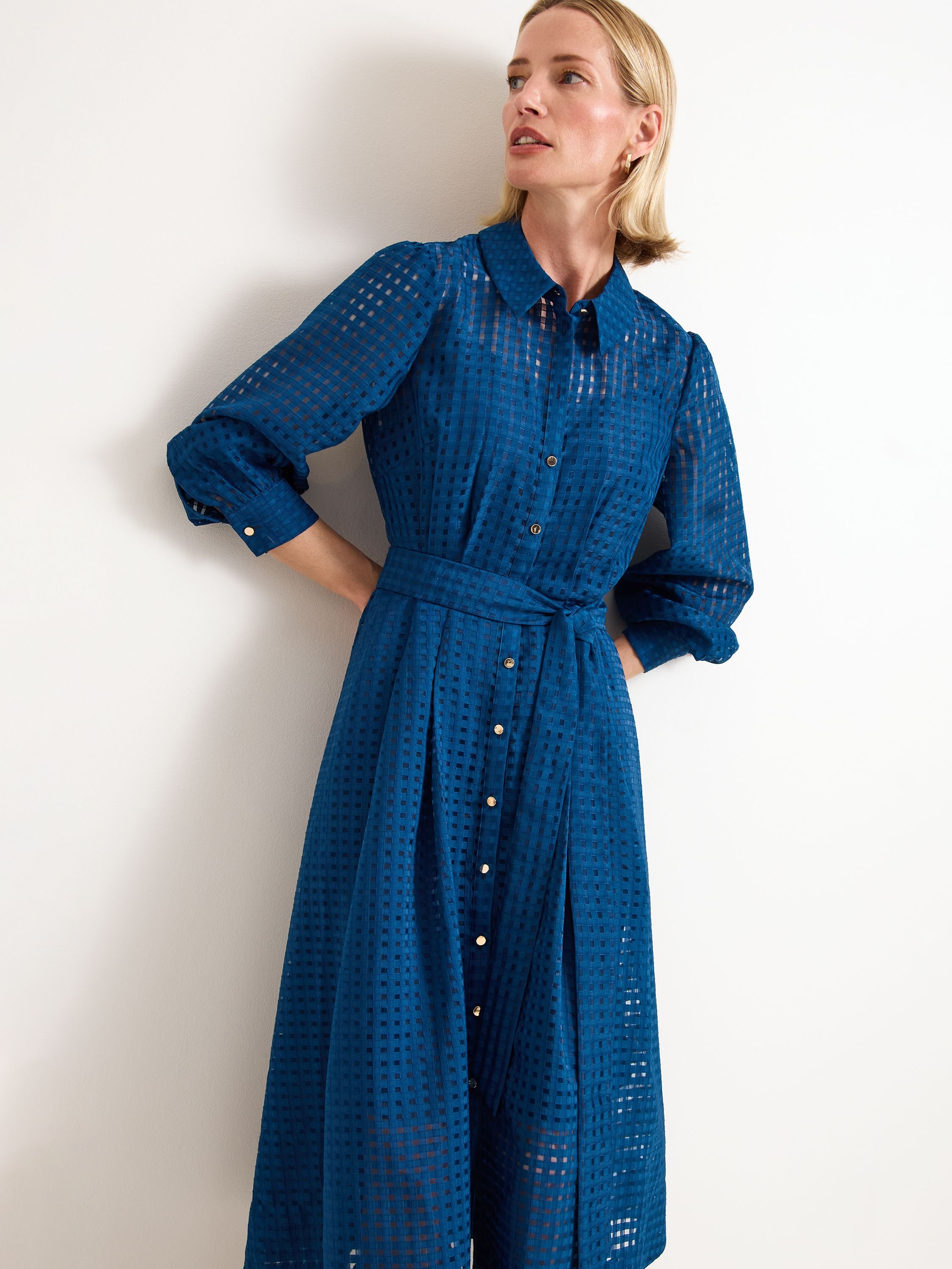 Phase Eight Phase Eight Women's Natalie Long Sleeve Midi Dress in Cobalt - 2