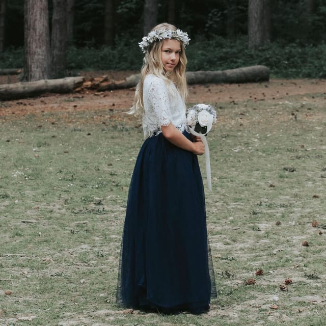 UK Flower Girl Boutique UK Flower Girl Boutique Women's Felicity Couture Flower Girl Set - Navy Blue - 2