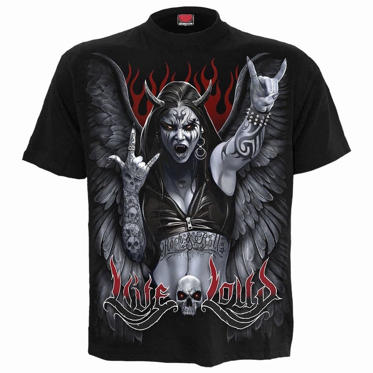 Spiral Spiral Men's ROCK LOUD - T-Shirt Black