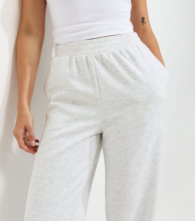 New Look Women's Tall Grey Marl Wide Leg Joggers New Look - 2