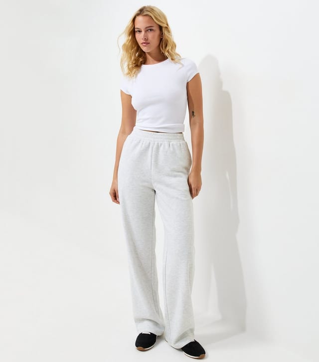 New Look Women's Tall Grey Marl Wide Leg Joggers New Look - 3