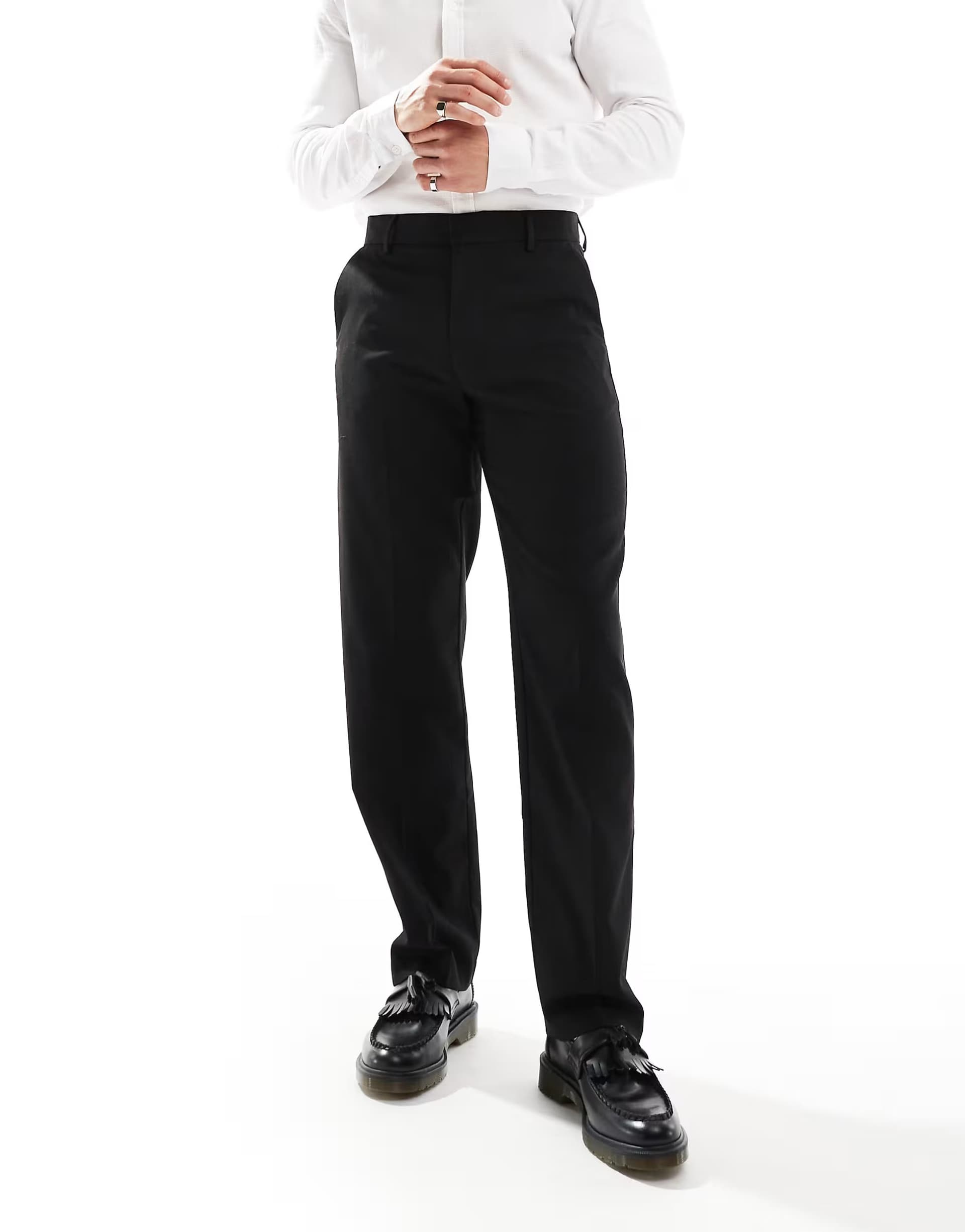ASOS ASOS DESIGN smart straight leg trousers in black